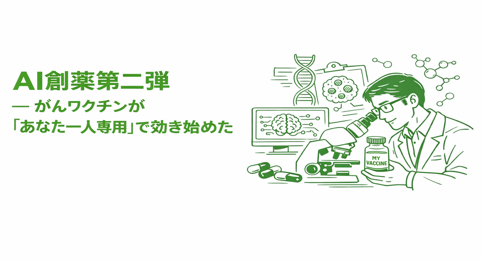 AI創薬第二弾 -- がんワクチンが「あなた一人専用」で効き始めた — CEOブログ サムネイル